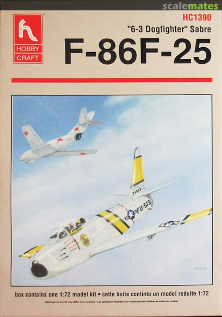Boxart '6-3 Dogfighter' Sabre F-86F-25 HC1390 Hobbycraft Boxart '6-3 Dogfighter' Sabre F-86F-25 HC1390 Hobbycraft