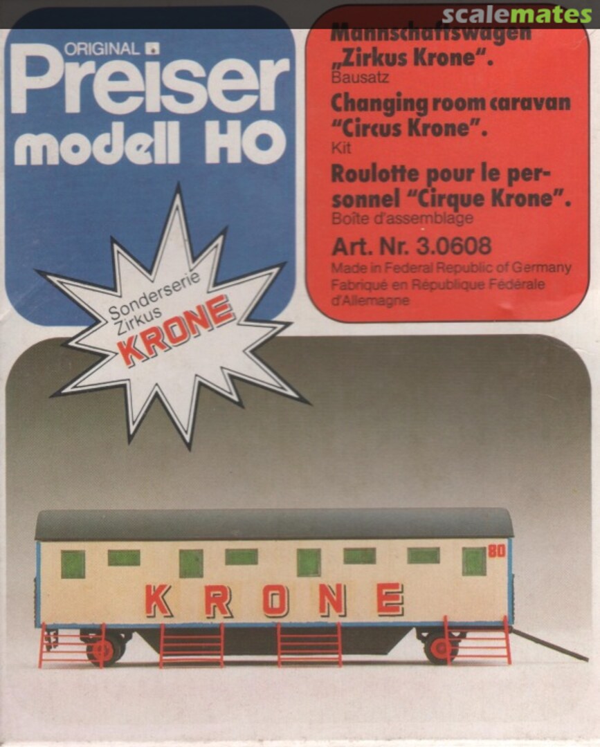 Boxart Mannschaftswagen Zirkus Krone 3.0608 Preiser Boxart Mannschaftswagen Zirkus Krone 3.0608 Preiser