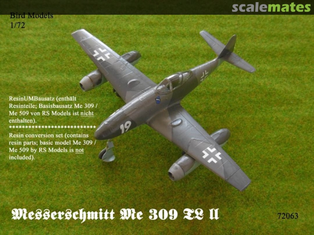 Boxart Messerschmitt Me 309 TL II 72063 Bird Models Boxart Messerschmitt Me 309 TL II 72063 Bird Models