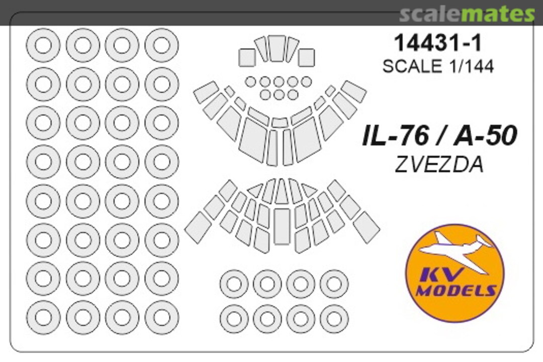 Boxart Ilyushin IL-76 / A-50 and wheels masks 14431-1 KV Models Boxart Ilyushin IL-76 / A-50 and wheels masks 14431-1 KV Models
