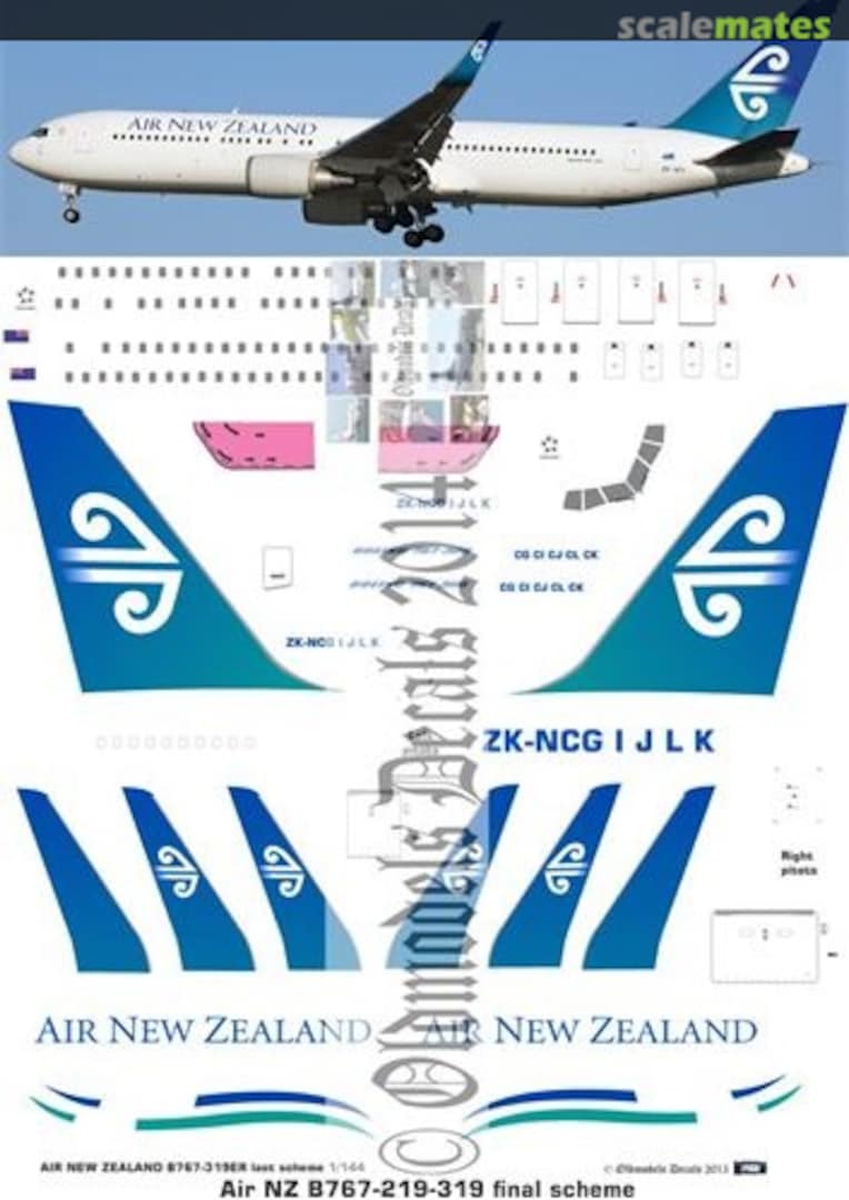 Boxart Air NZ B767s final scheme OMD0901 Oldmodels Decals Boxart Air NZ B767s final scheme OMD0901 Oldmodels Decals