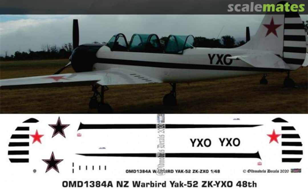 Boxart Warbird - Yak-52 ZK-YXO OMD1384A Oldmodels Decals Boxart Warbird - Yak-52 ZK-YXO OMD1384A Oldmodels Decals