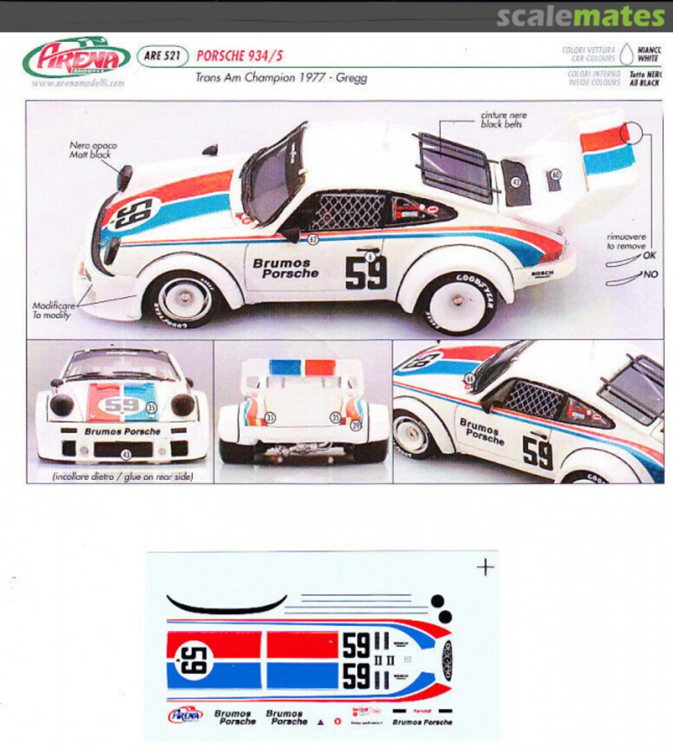 Boxart Porsche 934/5 Brumos AREDE521 Arena Modelli Boxart Porsche 934/5 Brumos AREDE521 Arena Modelli