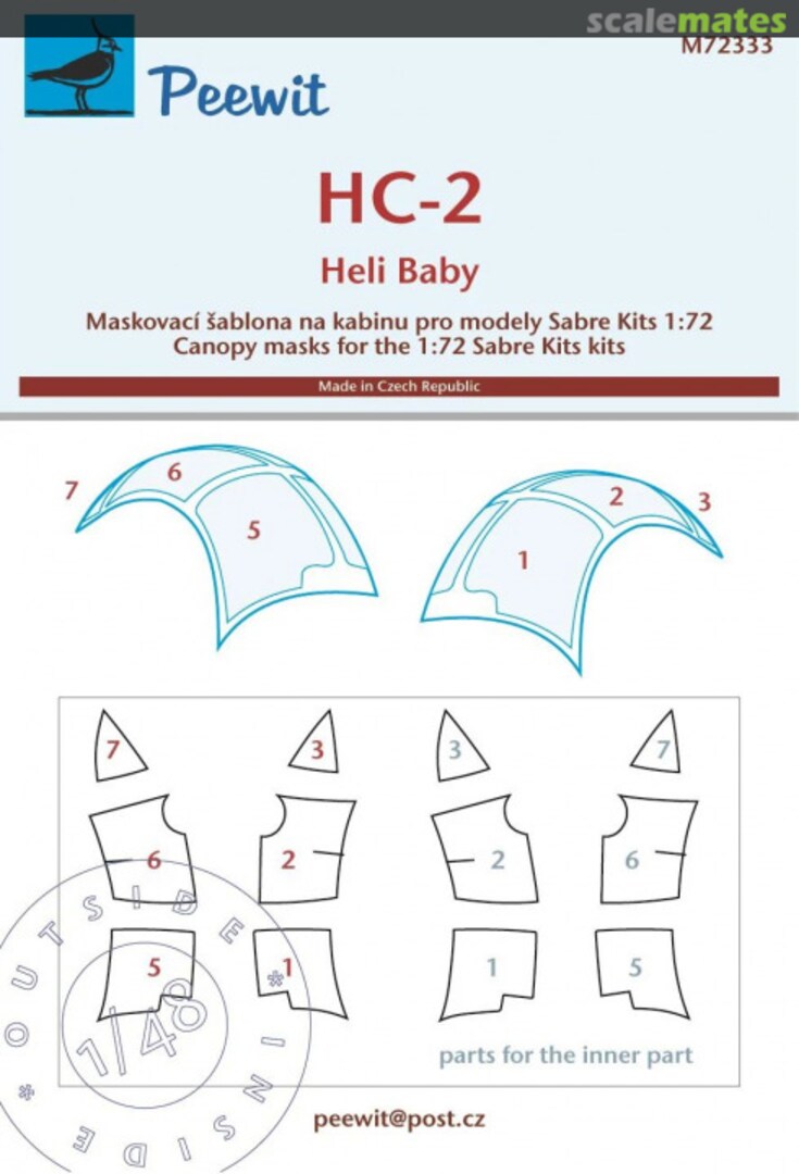 Boxart HC-2 Heli Baby masks M72333 Peewit