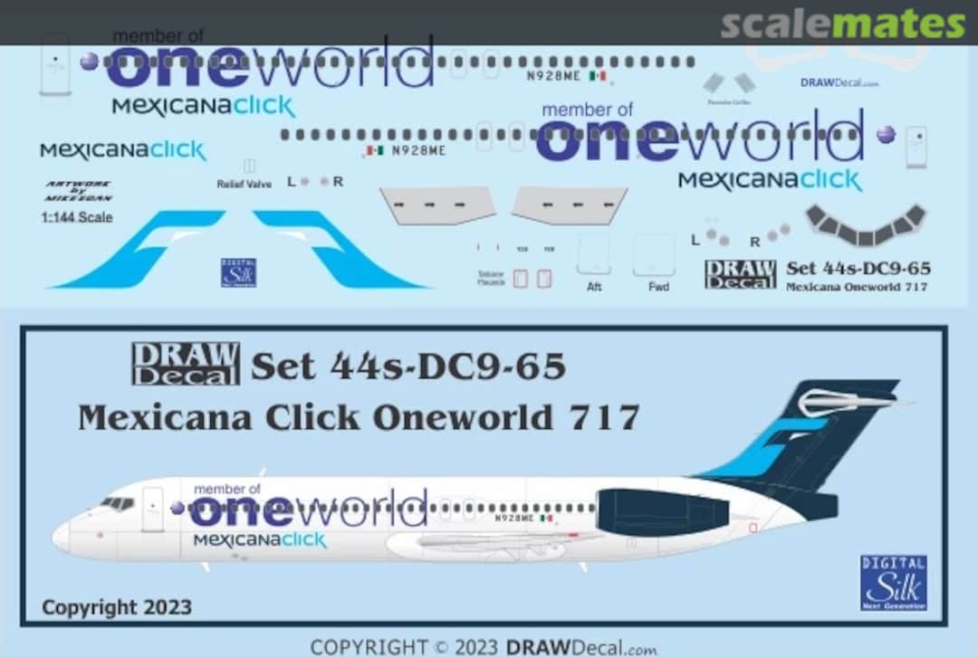 Boxart Mexicana Click Oneworld 717 44-DC9-65 Draw Decal Boxart Mexicana Click Oneworld 717 44-DC9-65 Draw Decal