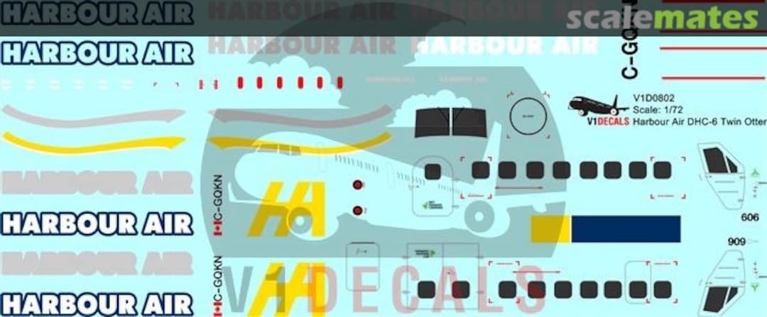 Boxart Harbour Air DeHavilland DHC-6 Twin Otter V1D0802-72 V1 Decals Boxart Harbour Air DeHavilland DHC-6 Twin Otter V1D0802-72 V1 Decals