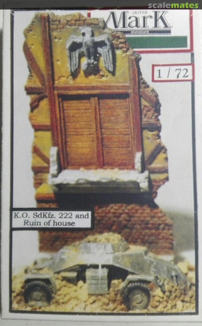Boxart K.O. SdKfz 222 and ruin of house 7216 Oliver Mark Miniatures