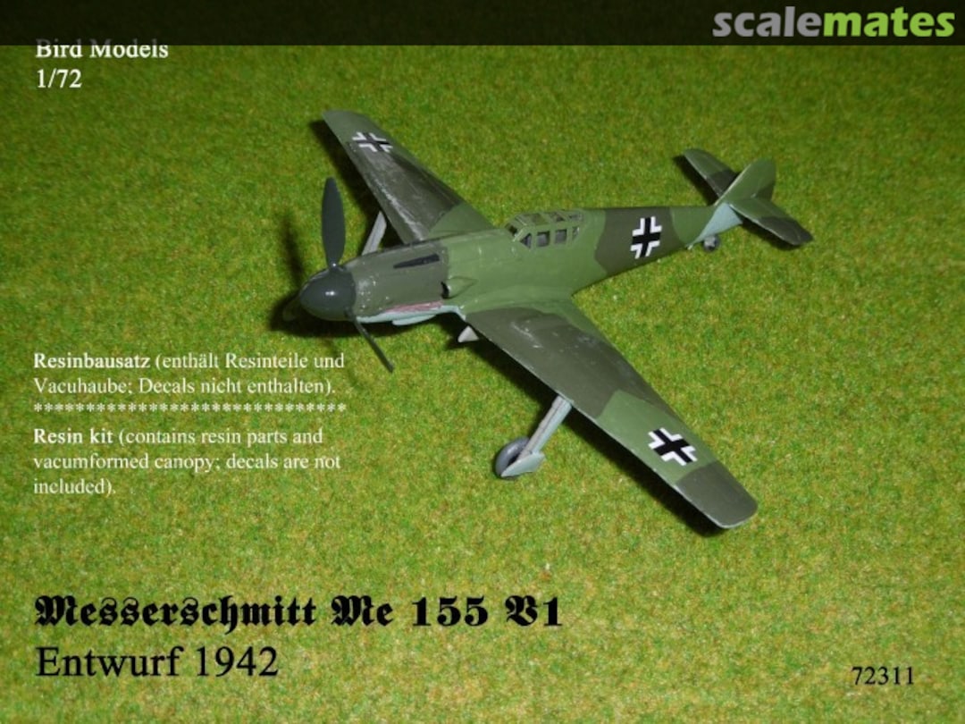 Boxart Messerschmitt Me 155 V1 Entwurf 1942 72072 Bird Models