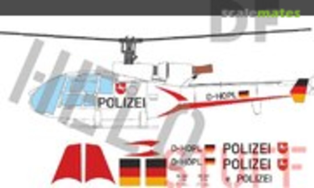 1:48 SA341 Gazelle "Polizei Niedersachsen" red (DF HeloStuff DF22148) DF22148
