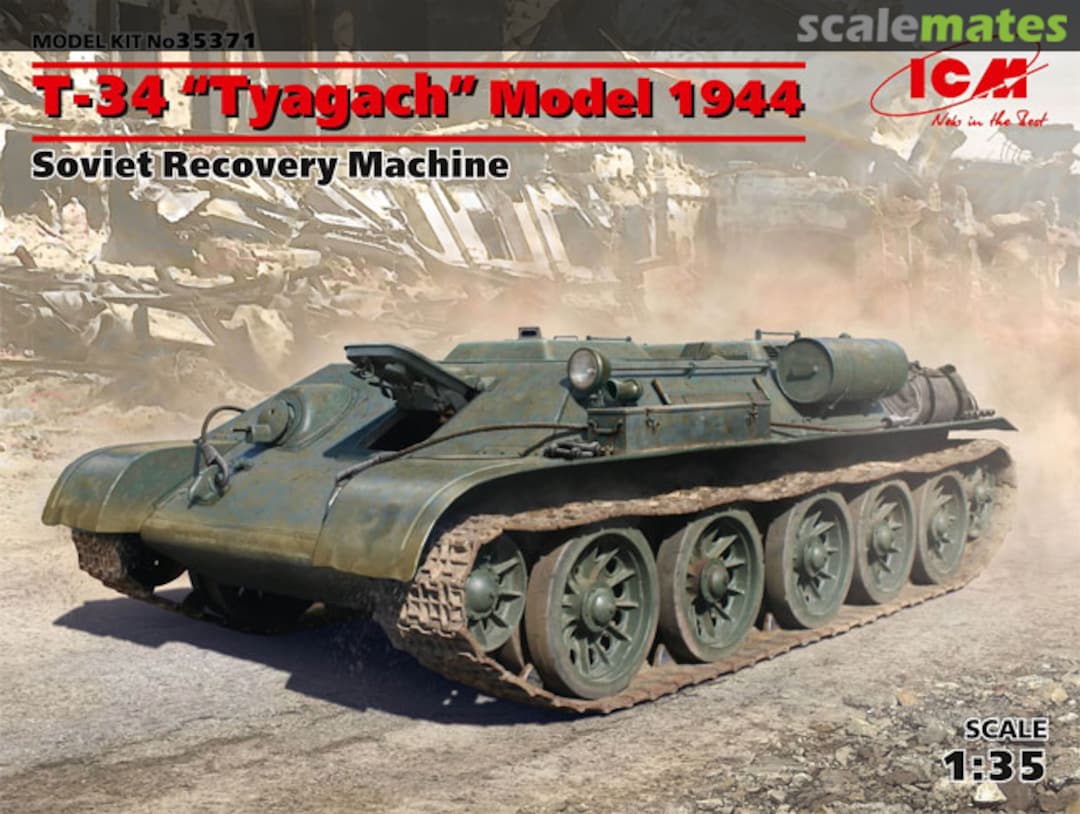 Boxart T-34 “Tyagach” Model 1944 35371 ICM Boxart T-34 “Tyagach” Model 1944 35371 ICM