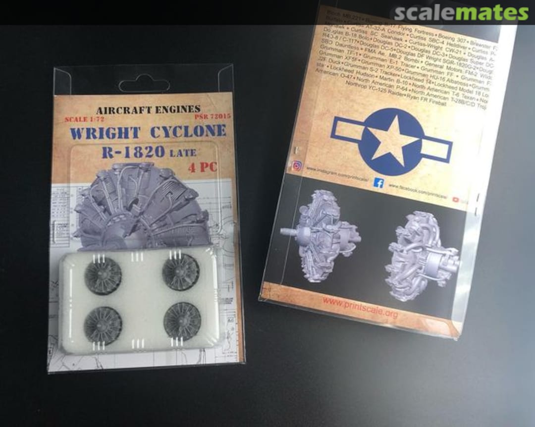 Boxart Wright Cyclone R-1820 late (4 pcs) PSR72015 Print Scale Boxart Wright Cyclone R-1820 late (4 pcs) PSR72015 Print Scale