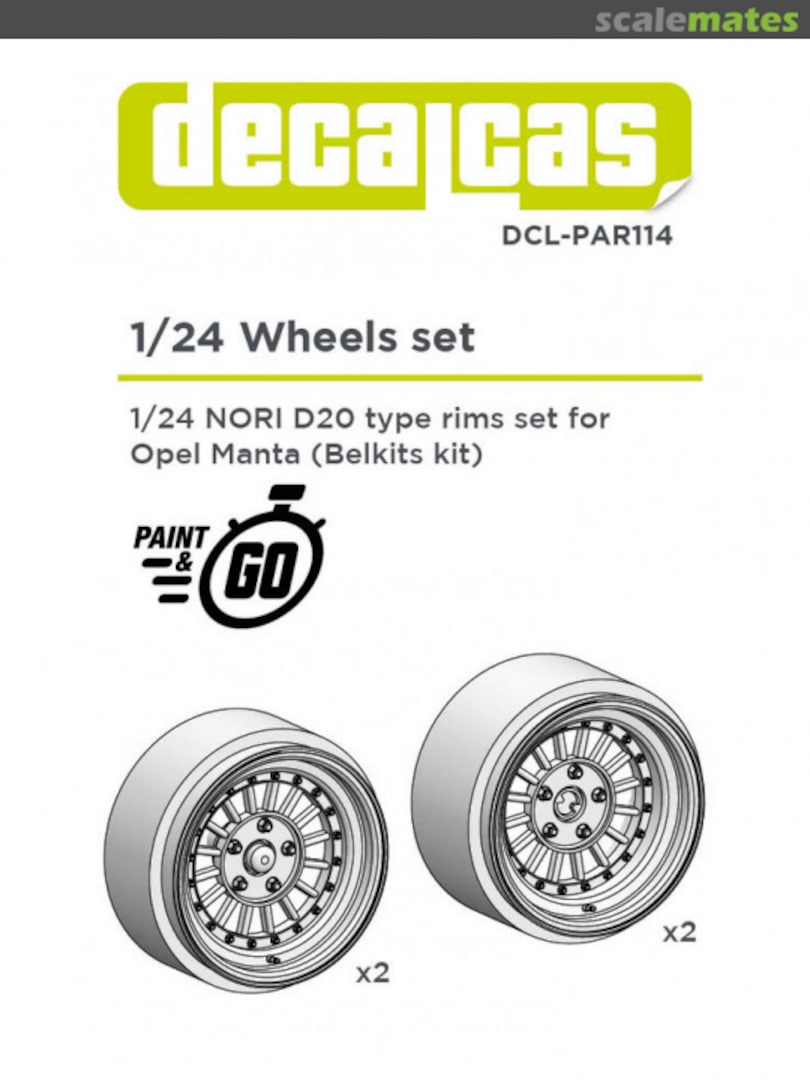 Boxart NORI D20 Type Rim set for Opel Manta DCL-PAR114 Decalcas Boxart NORI D20 Type Rim set for Opel Manta DCL-PAR114 Decalcas