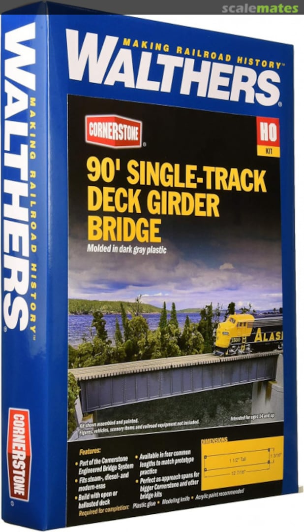 Boxart 90' single-track deck girder bridge 933-4508 Walthers Boxart 90' single-track deck girder bridge 933-4508 Walthers