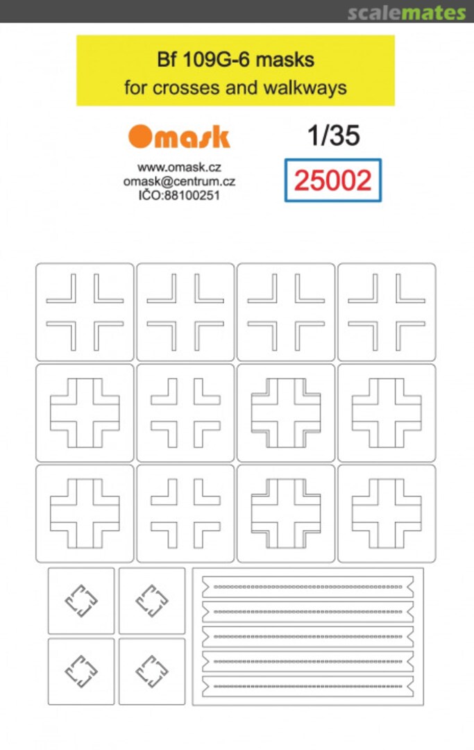 Boxart Messerschmitt Bf 109 G-6 - Masks for Crosses and Walkways 25002 Omask Boxart Messerschmitt Bf 109 G-6 - Masks for Crosses and Walkways 25002 Omask