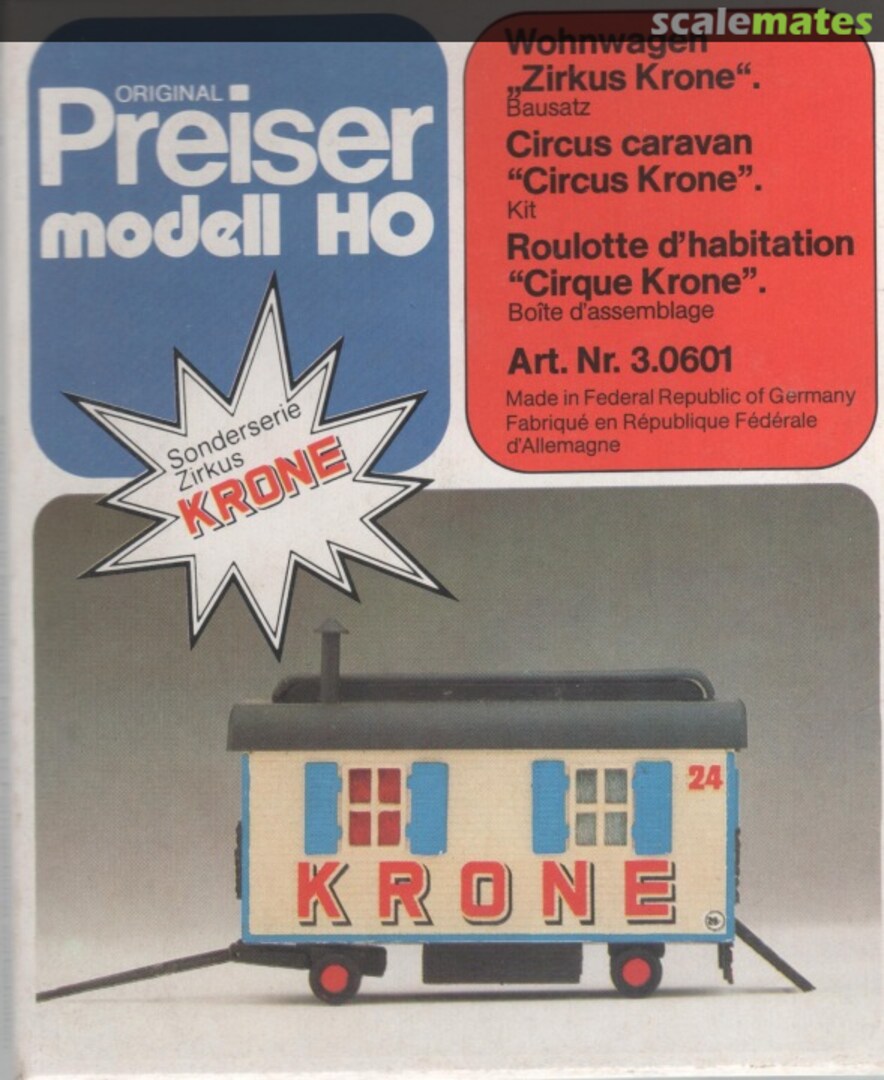 Boxart Wohnwagen Zirkus Krone 3.0601 Preiser Boxart Wohnwagen Zirkus Krone 3.0601 Preiser