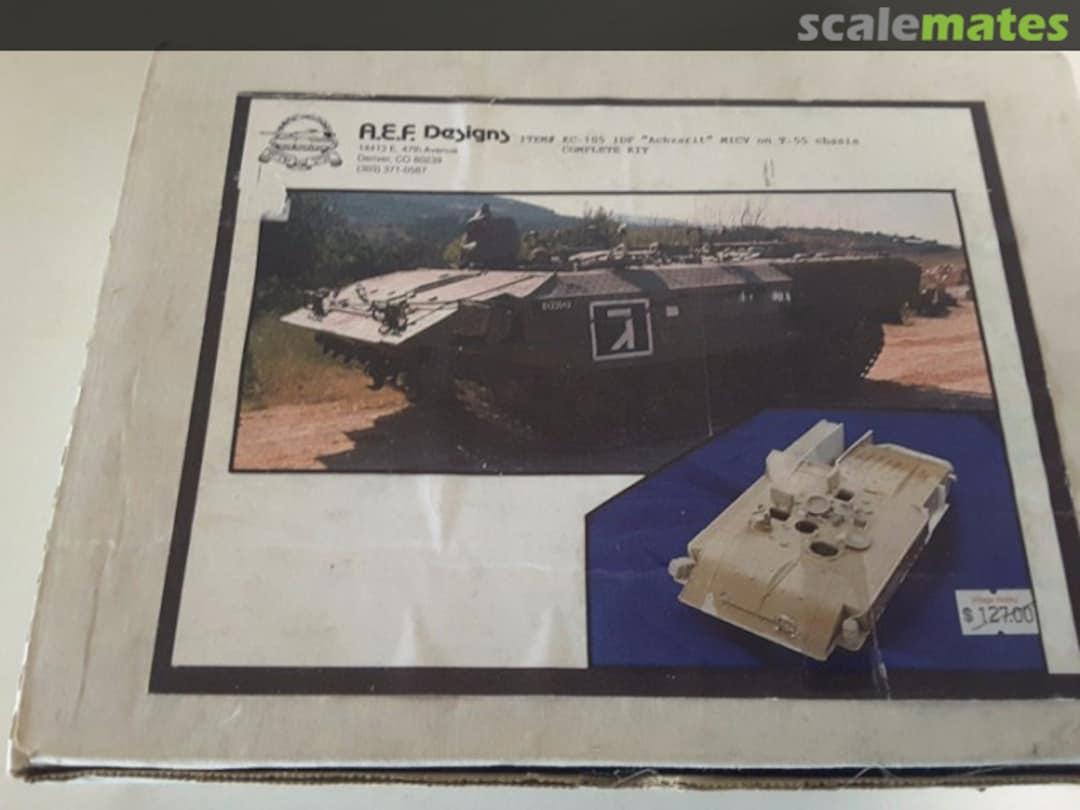 Boxart IDF "Achzarit" MICV on T55 chasis Complete Kit KC 105 A.E.F. Designs Boxart IDF "Achzarit" MICV on T55 chasis Complete Kit KC 105 A.E.F. Designs