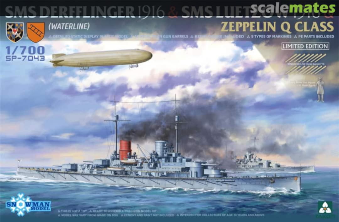Boxart SMS Derfflinger 1916 + SMS Lützow 1916 + Zeppelin Q-class SP-7043 Takom Boxart SMS Derfflinger 1916 + SMS Lützow 1916 + Zeppelin Q-class SP-7043 Takom