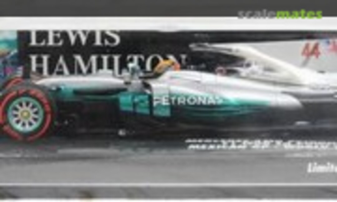 1:43 Mercedes AMG Petronas Motorsport F1 W08 EQ Power Lewis Hamilton Mexican GP 2017 World Champion (Minichamps 410171844)