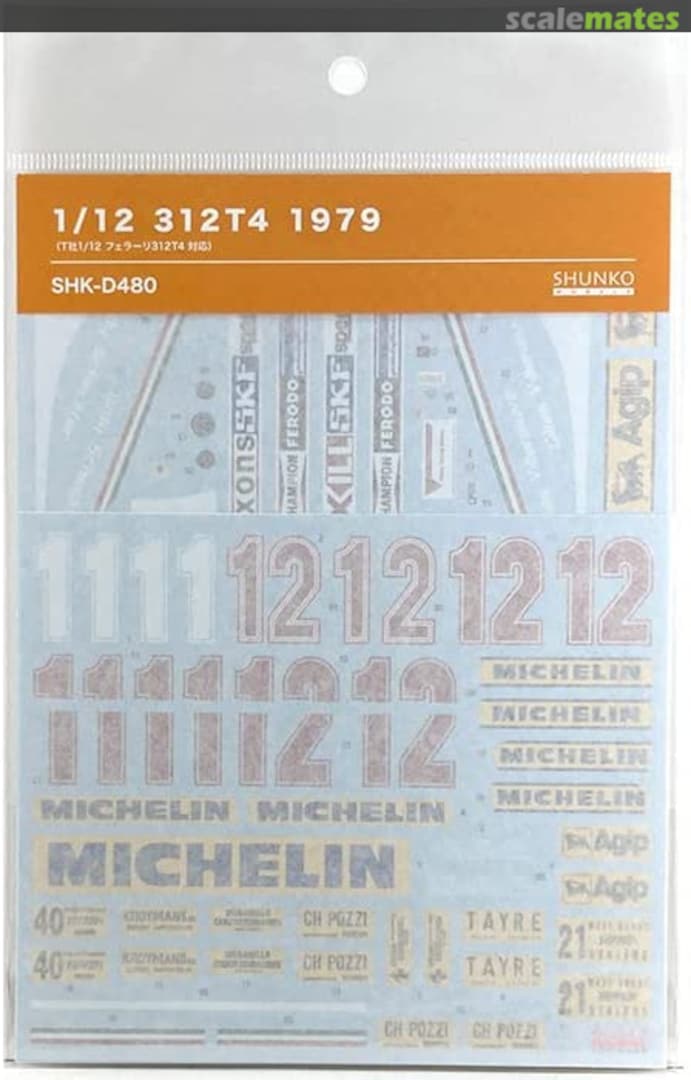 Boxart Ferrari 312T4 Scuderia Ferrari Team sponsored by Fiat Agip #11, 12 SHK-D480 Shunko Models Boxart Ferrari 312T4 Scuderia Ferrari Team sponsored by Fiat Agip #11, 12 SHK-D480 Shunko Models