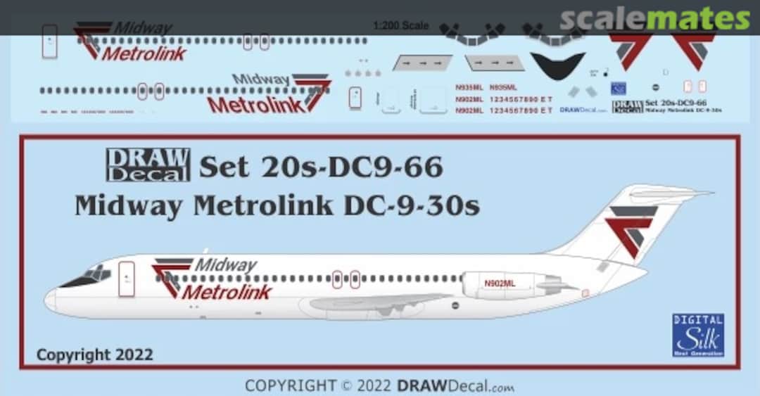 Boxart Midway Metrolink DC-9-30s 20-DC9-66 Draw Decal Boxart Midway Metrolink DC-9-30s 20-DC9-66 Draw Decal