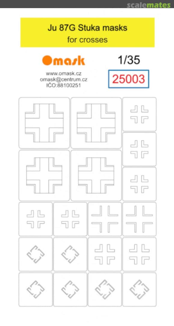 Boxart Junkers Ju 87 G Stuka - masks for crosses 25003 Omask