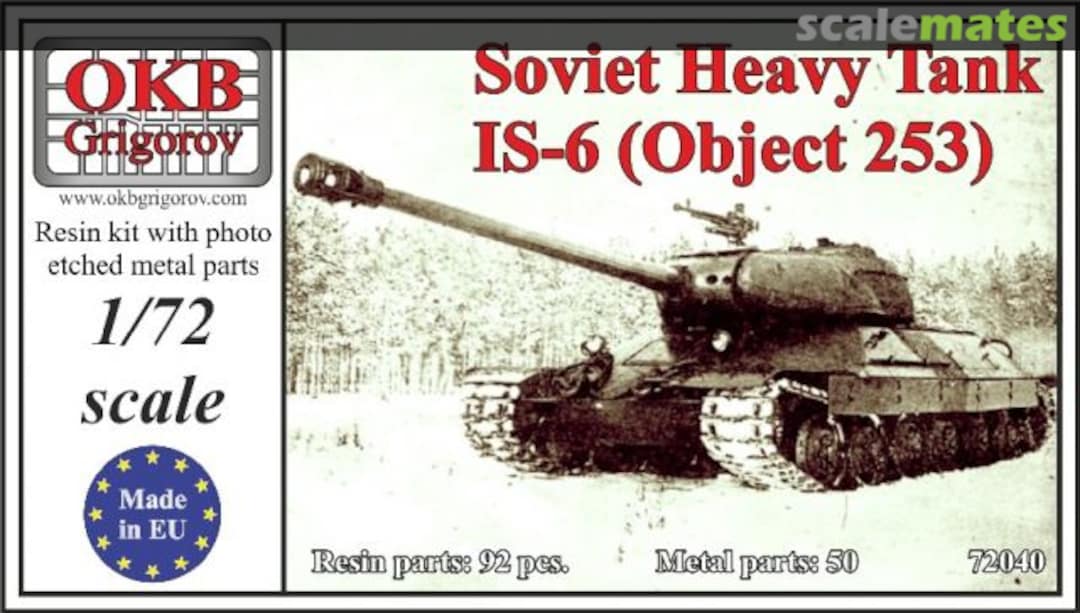 Boxart Soviet Heavy Tank IS-6 (Object 253) 72040 OKB Grigorov