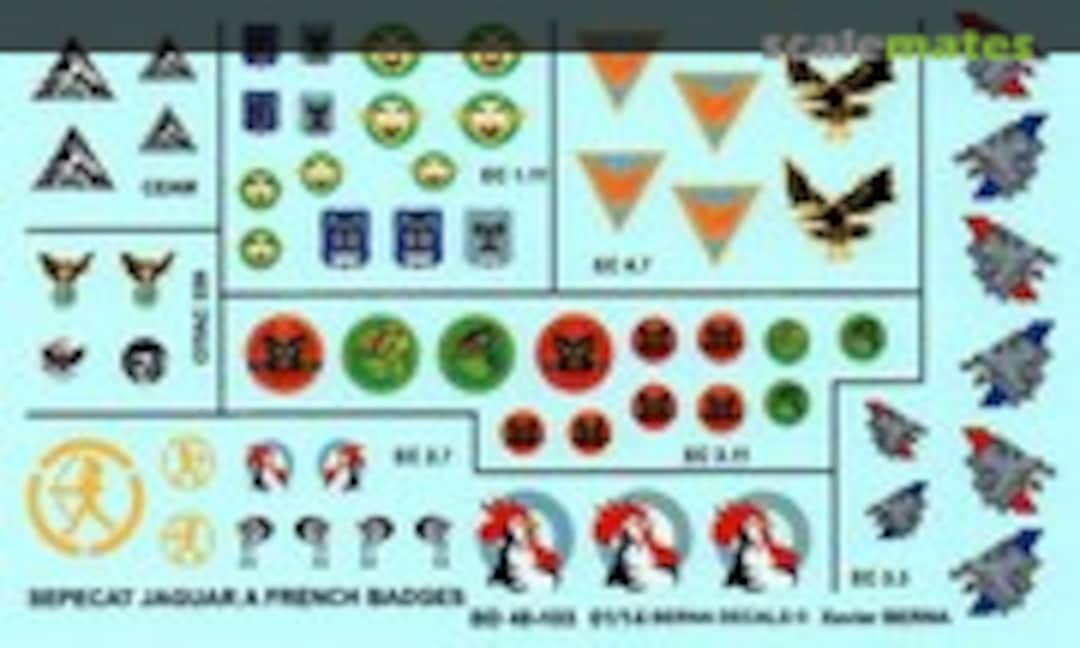1:48 Badges for French Jaguar A & E Part 1 (Berna Decals BD 48-103) BD 48-103