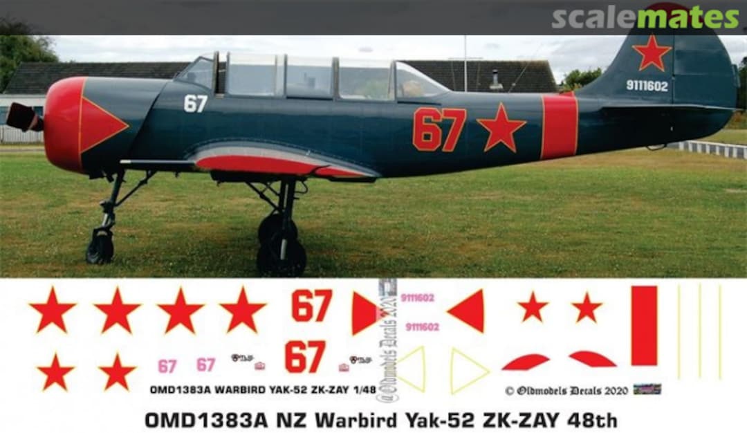Boxart Warbird - Yak-52 ZK-ZAY OMD1383A Oldmodels Decals Boxart Warbird - Yak-52 ZK-ZAY OMD1383A Oldmodels Decals