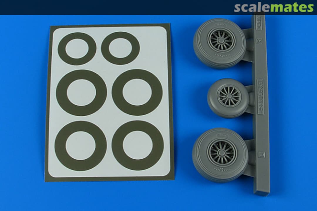 Boxart B-26K Invader wheels & paint masks - early 4858 Aires Boxart B-26K Invader wheels & paint masks - early 4858 Aires