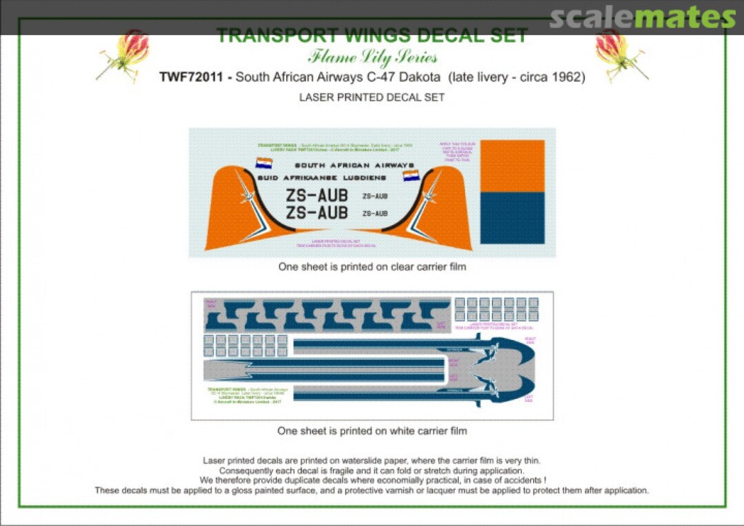 Contents South African Airways DC-4 Skymaster, later livery (circa 1964) decal set TWF72013 Aircraft In Miniature Ltd Contents South African Airways DC-4 Skymaster, later livery (circa 1964) decal set TWF72013 Aircraft In Miniature Ltd