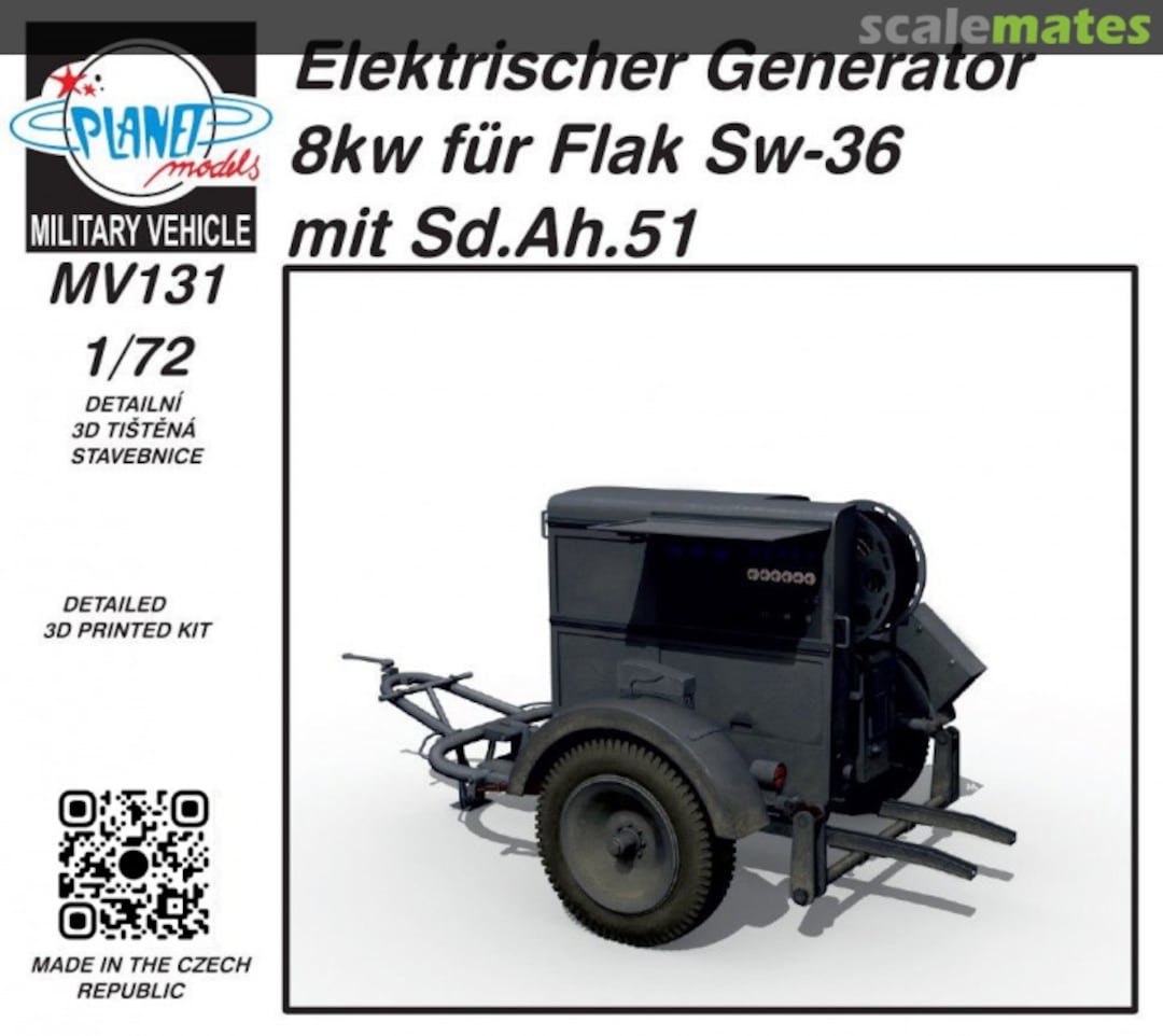 Boxart Elektrischer Generator 8kw für Flak Sw-36 mit Sd.Ah.51 MV131 Planet Models Boxart Elektrischer Generator 8kw für Flak Sw-36 mit Sd.Ah.51 MV131 Planet Models