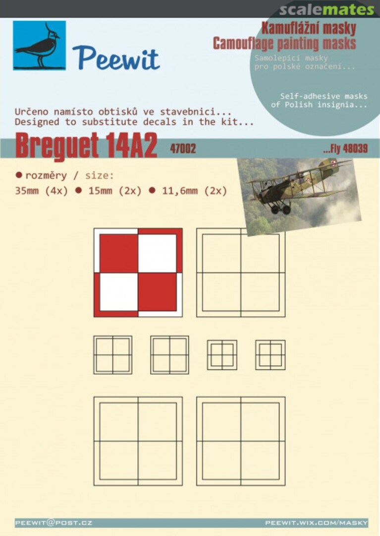 Boxart Breguet 14A2 - Polish insignia masks 47002 Peewit