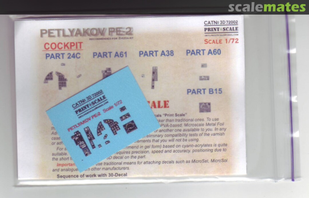 Boxart Petlyakov Pe-2 3D72002 Print Scale Boxart Petlyakov Pe-2 3D72002 Print Scale