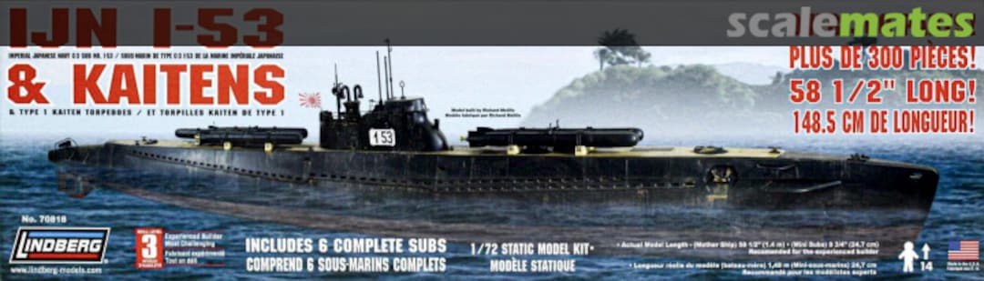 Boxart IJN I-53 & Kaitens 70818 Lindberg Boxart IJN I-53 & Kaitens 70818 Lindberg