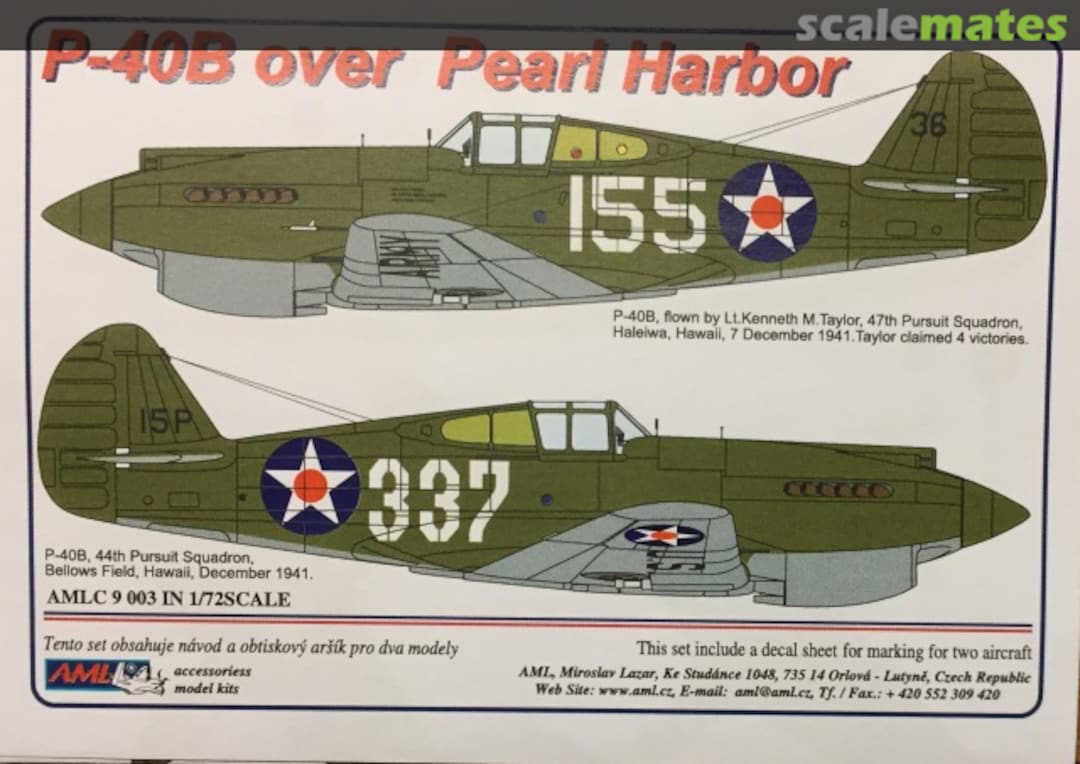 Boxart P-40B Over Pearl Harbor AMLC9003 AML Boxart P-40B Over Pearl Harbor AMLC9003 AML