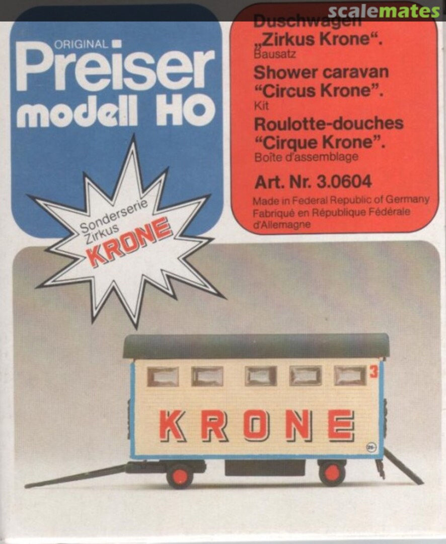 Boxart Duschwagen Zirkus Krone 3.0604 Preiser Boxart Duschwagen Zirkus Krone 3.0604 Preiser