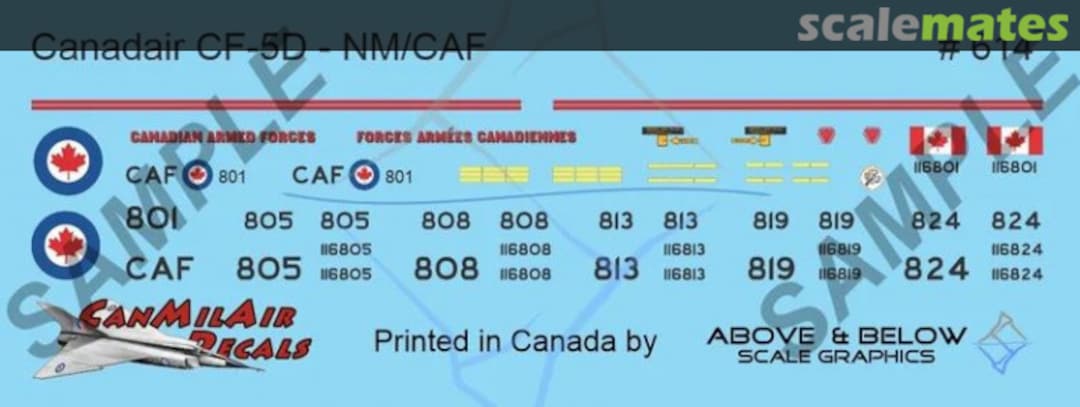 Boxart Canadair CF-5D Freedom Fighter 614 Above & Below Graphics Boxart Canadair CF-5D Freedom Fighter 614 Above & Below Graphics