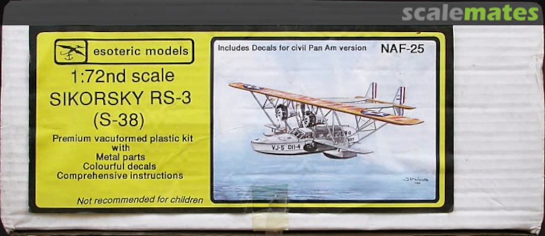 Boxart Sikorsky RS-3 (S-38) NAF-25 Esoteric Models Boxart Sikorsky RS-3 (S-38) NAF-25 Esoteric Models