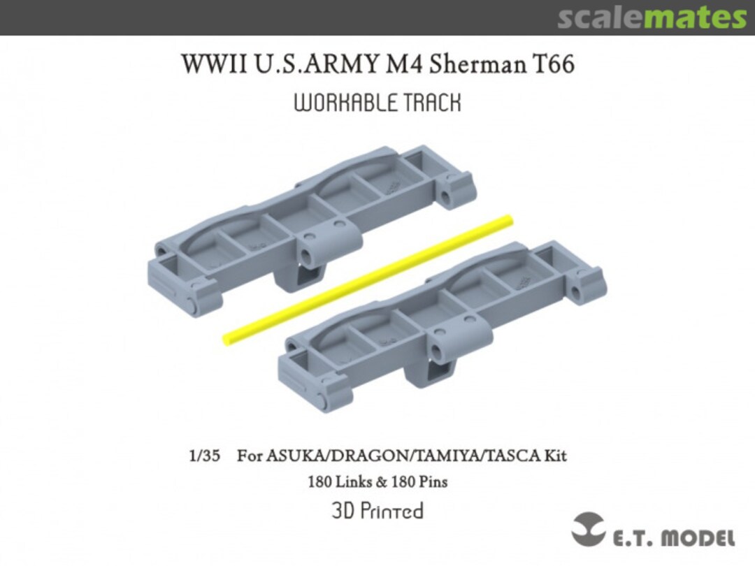 Boxart WWII U.S.Army M4 Sherman T66 Workable Track P35-095 E.T. Model