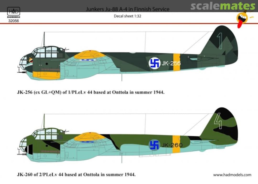 Boxart Junkers Ju-88A-4 in Finnish service 32056 HADmodels Boxart Junkers Ju-88A-4 in Finnish service 32056 HADmodels