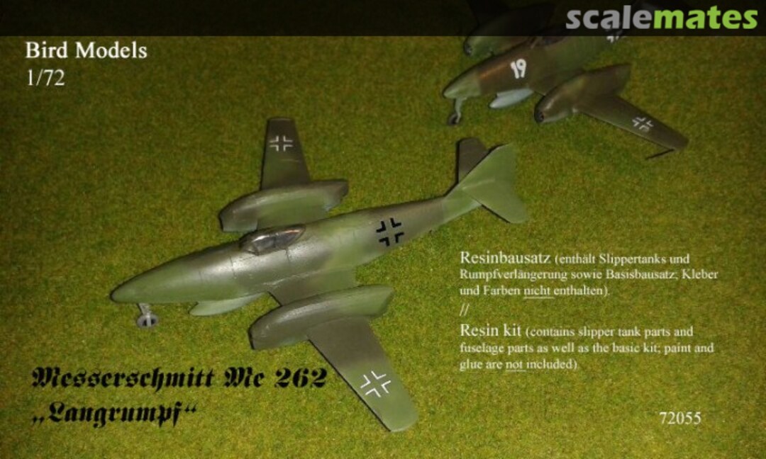 Boxart Messerschmitt Me 262 "Langrumpf" 72055 Bird Models Boxart Messerschmitt Me 262 "Langrumpf" 72055 Bird Models
