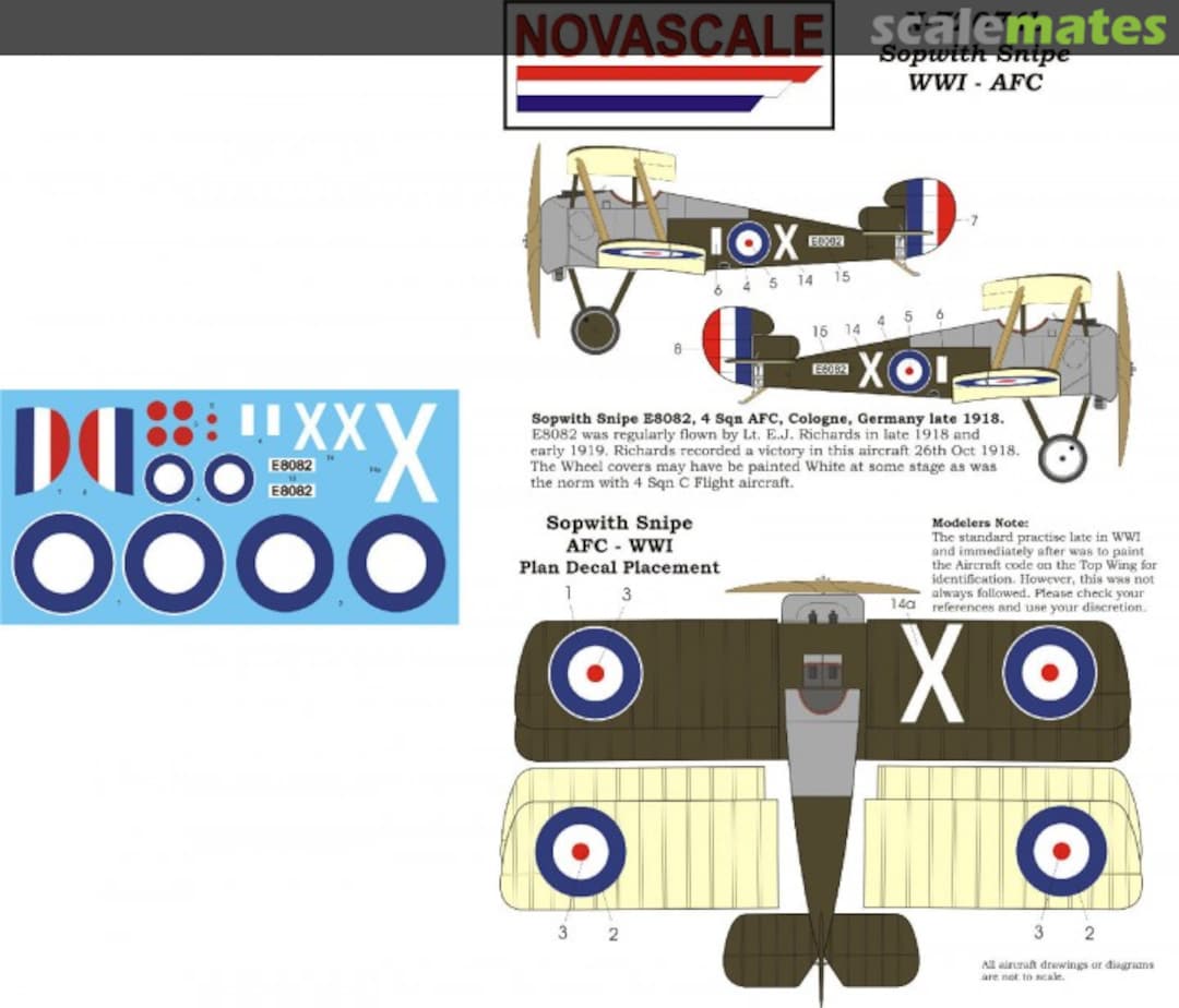 Boxart Sopwith Snipe WWI - AFC N-72074b Novascale Boxart Sopwith Snipe WWI - AFC N-72074b Novascale