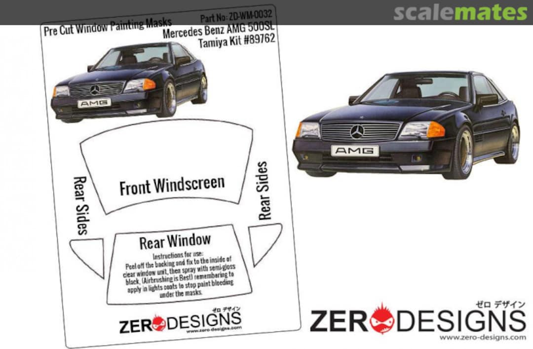 Boxart Mercedes Benz AMG 500SL Pre Cut Window Painting Masks ZD-WM-0032 Zerodesigns Boxart Mercedes Benz AMG 500SL Pre Cut Window Painting Masks ZD-WM-0032 Zerodesigns