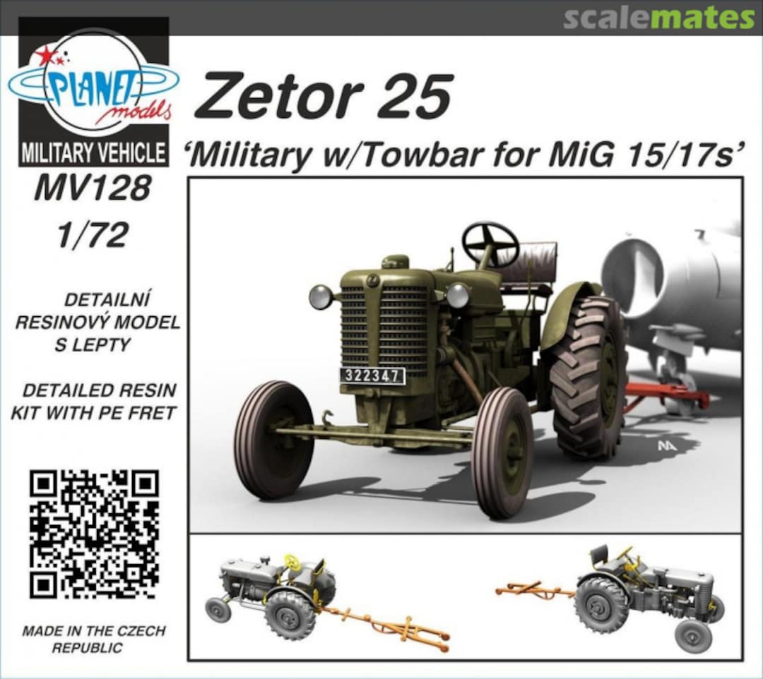 Boxart Zetor 25 'Military w/Towbar for MiG-15/17' MV128 Planet Models Boxart Zetor 25 'Military w/Towbar for MiG-15/17' MV128 Planet Models