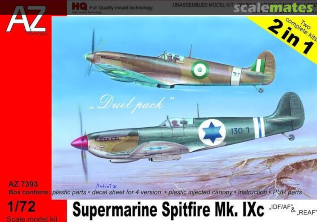 Boxart Supermarine Spitfire Mk. IXc „IDF/AF & REAF" AZ7393 AZmodel