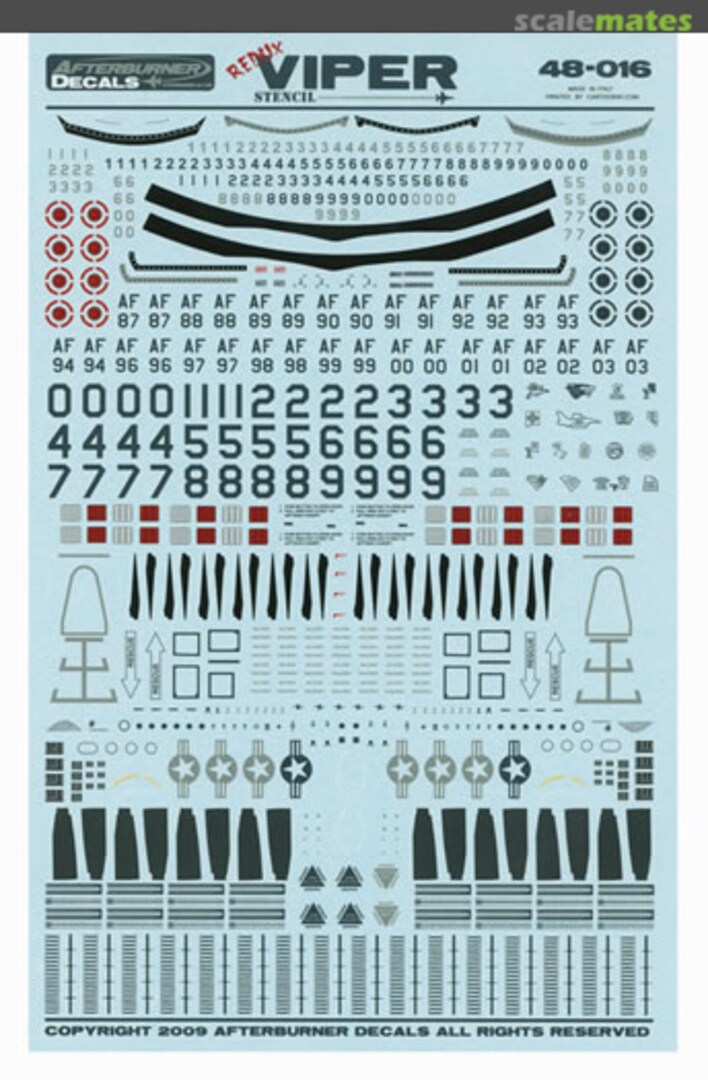 Boxart F-16CJ/CG Data and Stencils 48-016 Afterburner Decals Boxart F-16CJ/CG Data and Stencils 48-016 Afterburner Decals