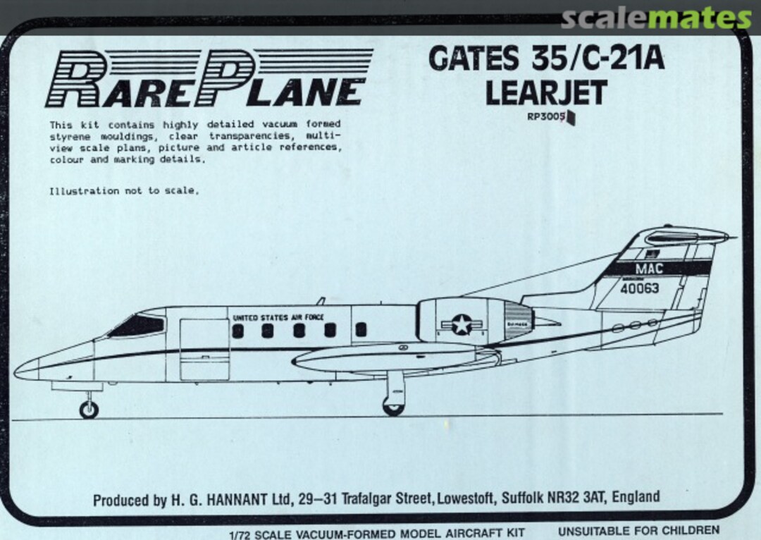 Boxart Gates 35/C.21A Learjet RP3005 RarePlane Boxart Gates 35/C.21A Learjet RP3005 RarePlane