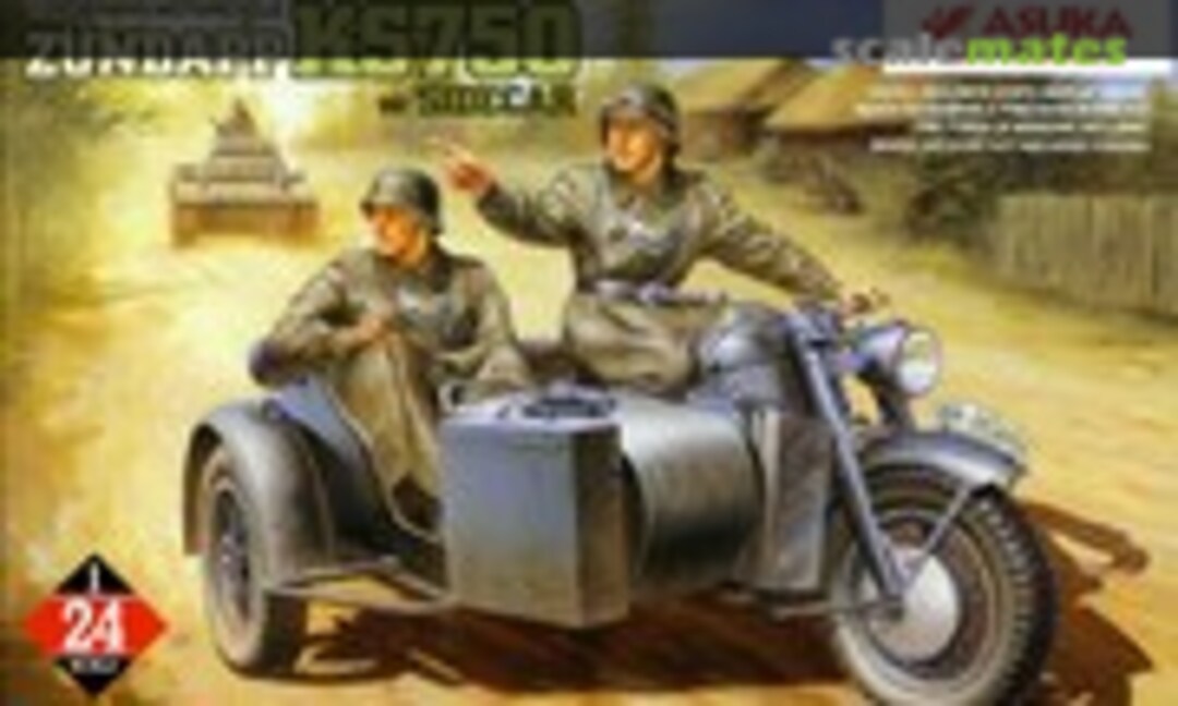 1:24 Wehrmacht Motorradgespann Zundapp KS750 mit Beiwagen BW40 (ASUKA Model 24-004)