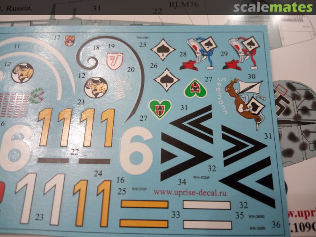 Contents Bf.109G-5/6/6 Trop without stencils+mask for Zvezda kit URS4815 UpRise Decal Contents Bf.109G-5/6/6 Trop without stencils+mask for Zvezda kit URS4815 UpRise Decal