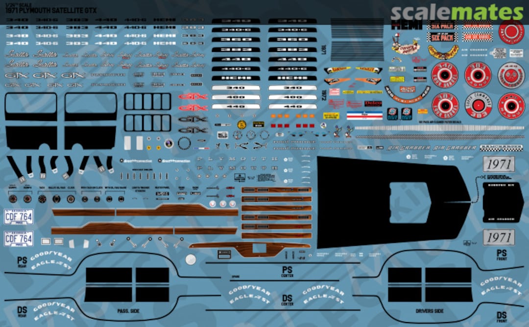 Boxart 1971 Plymouth Satellite GTX RKD795 Rays Kits Decals Boxart 1971 Plymouth Satellite GTX RKD795 Rays Kits Decals